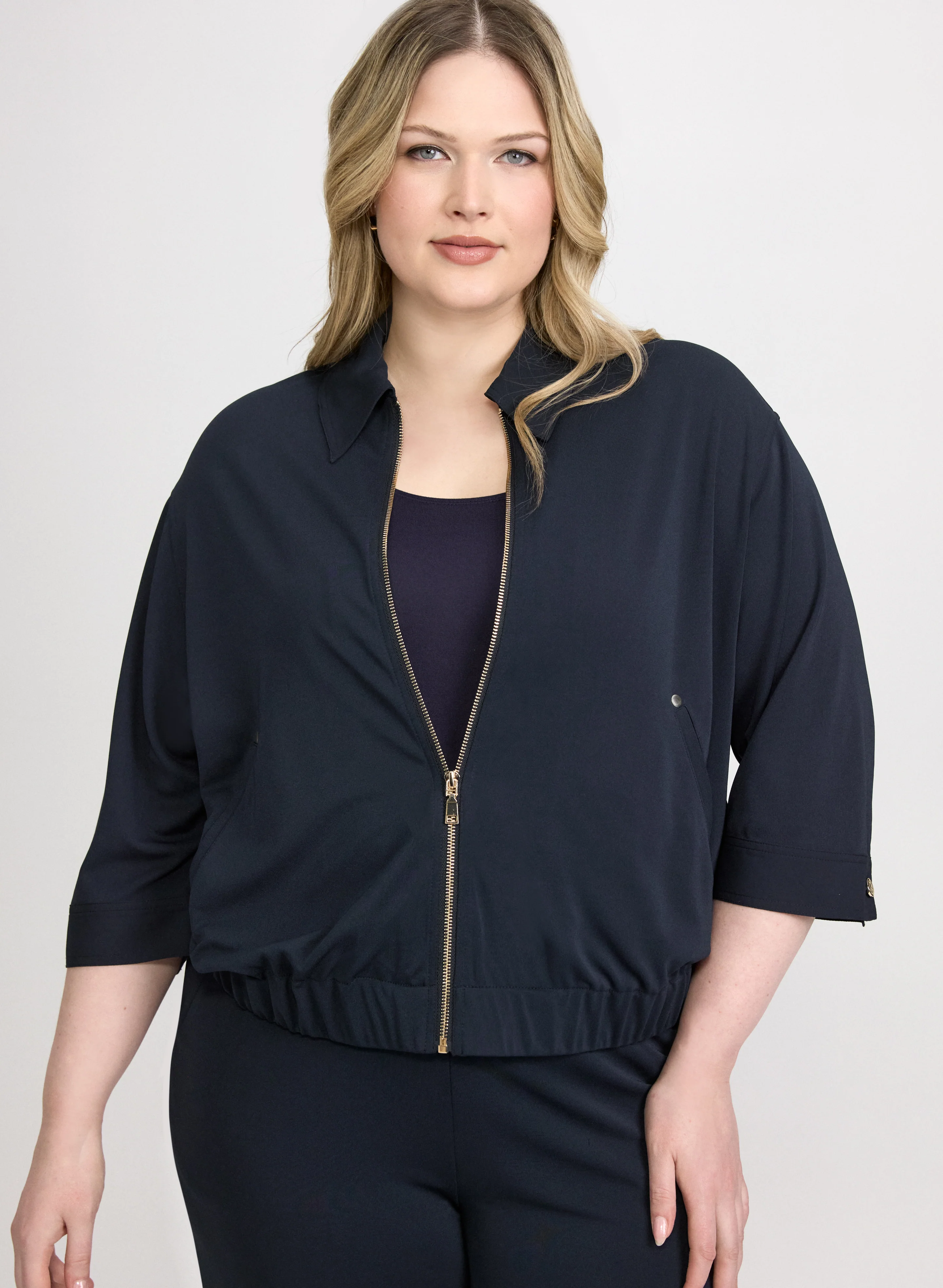 Zip-Up Jersey Top
